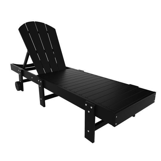 Malibu 2 Piece Adirondack Poly Reclining Chaise Lounge With Wheels