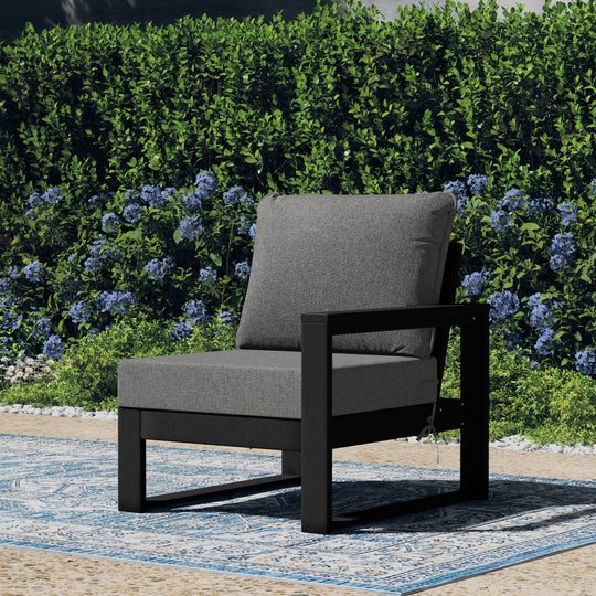 Outdoor Patio HDPE Right Arm Facing Sectional Corner Chair with Patio Cushions