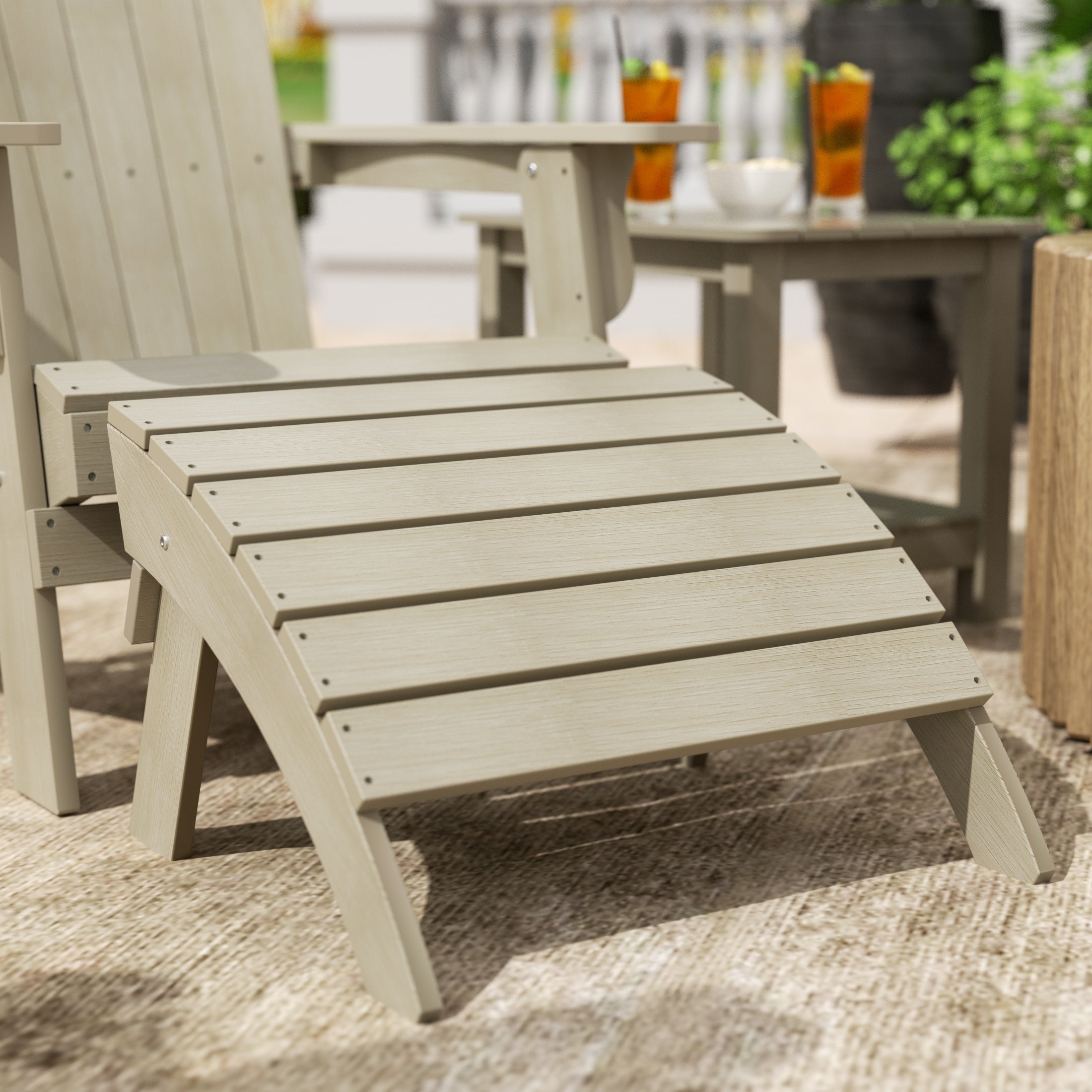 Tuscany Outdoor Patio All-weather Modern Folding Ottoman