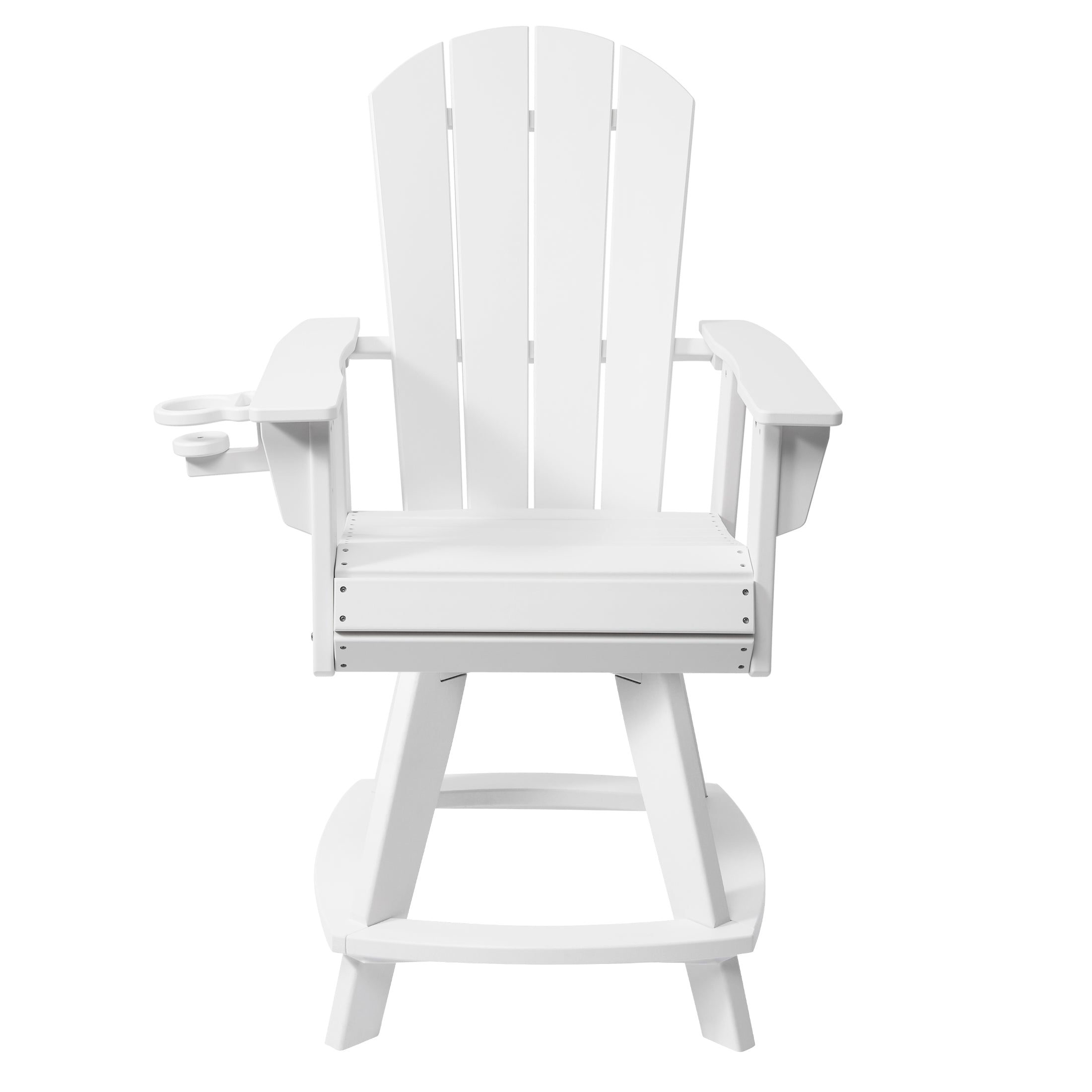 Malibu Outdoor HDPE Adirondack Swivel Counter Height Bar Chair With Cup Holder