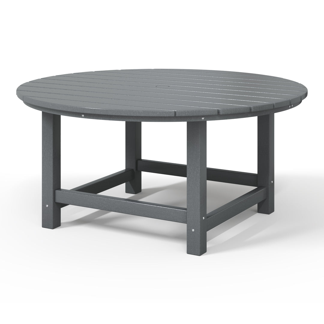 Malibu Low Outdoor HDPE Round Patio Coffee Table
