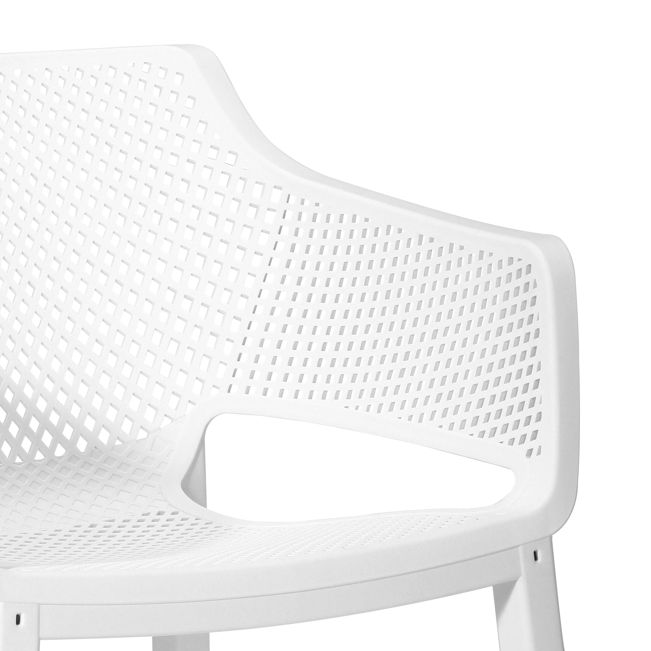 Playa Outdoor Modern Stackable Plastic Resin Patio Dining Armchair (Set of 4)