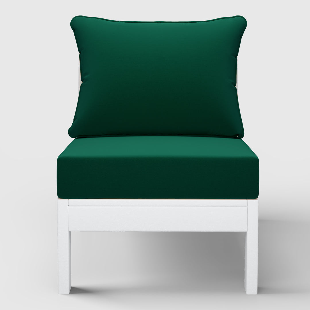 Avalon Outdoor HDPE Deep Seating Modular Armless Patio Chair with Patio Cushions
