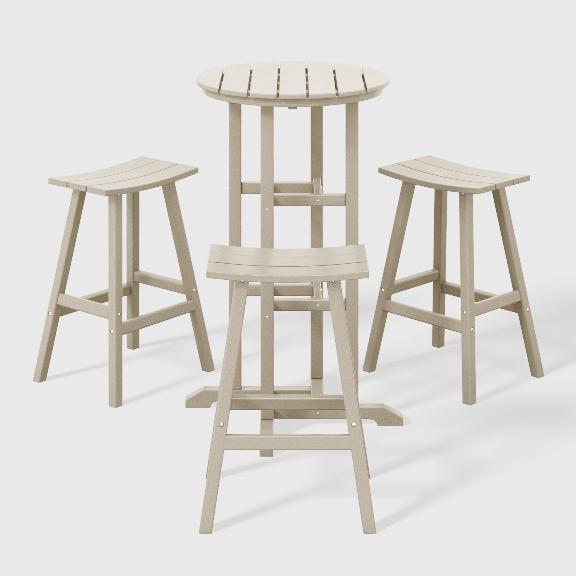 Malibu Outdoor Patio Bar Height Table and Bar Stool 4-Piece Dining Set