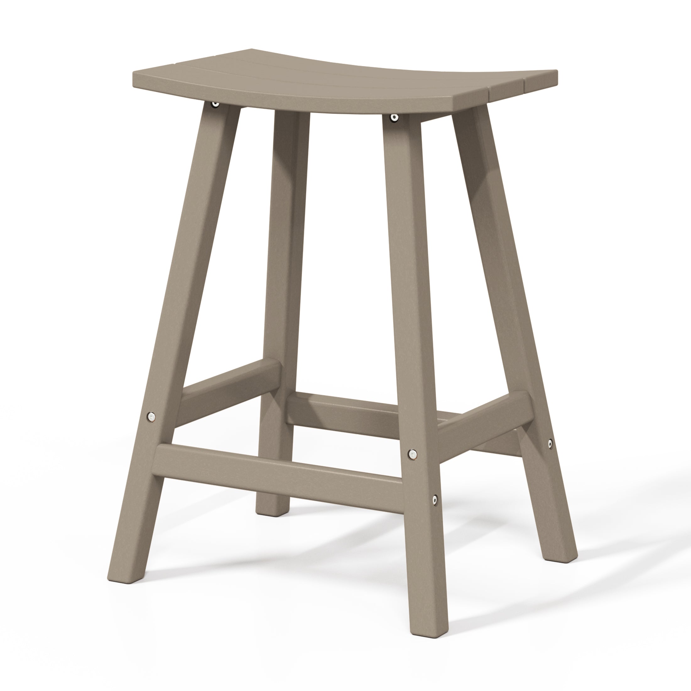 Malibu 24" HDPE Outdoor Patio Counter Height Bar Stools (Set of 2)