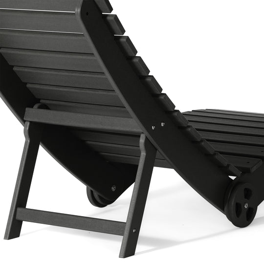 Outdoor HDPE In-Pool Patio Chaise Lounge Chair With Wheels