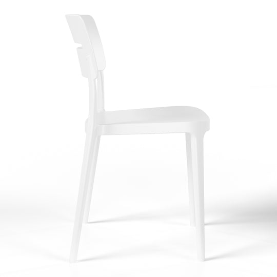 Playa 5-Piece Outdoor Metal Frame Dining Table Patio Set with Stackable Patio Dining Chairs