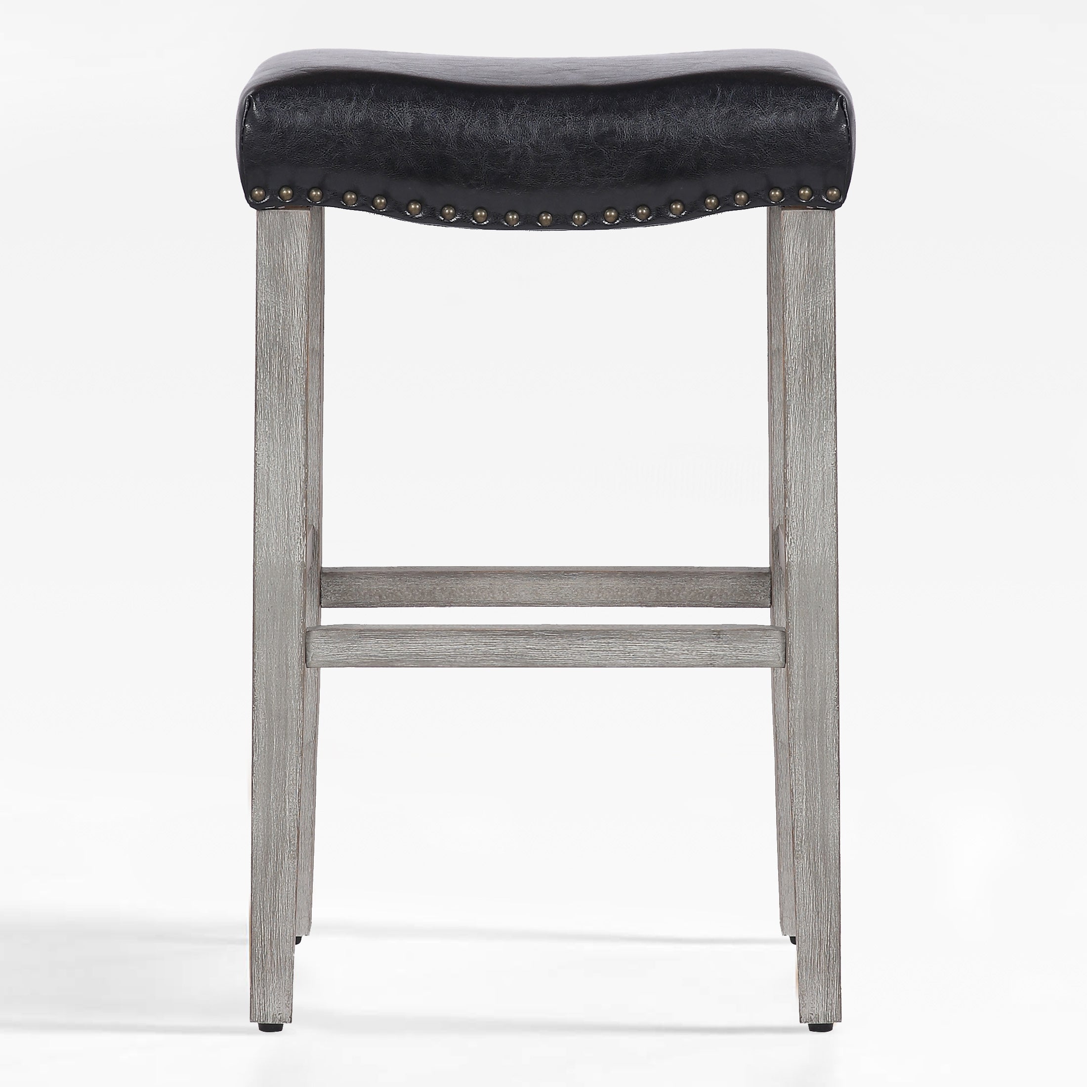 Lenox 29" upholstered nail head bar counter stools with Antique Gray color legs
