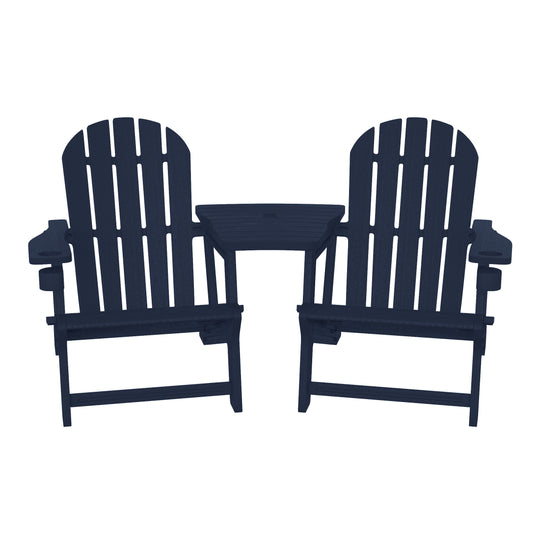 Azura Outdoor HDPE Adirondack Chairs With Connecting Table Tray (Set of 2)