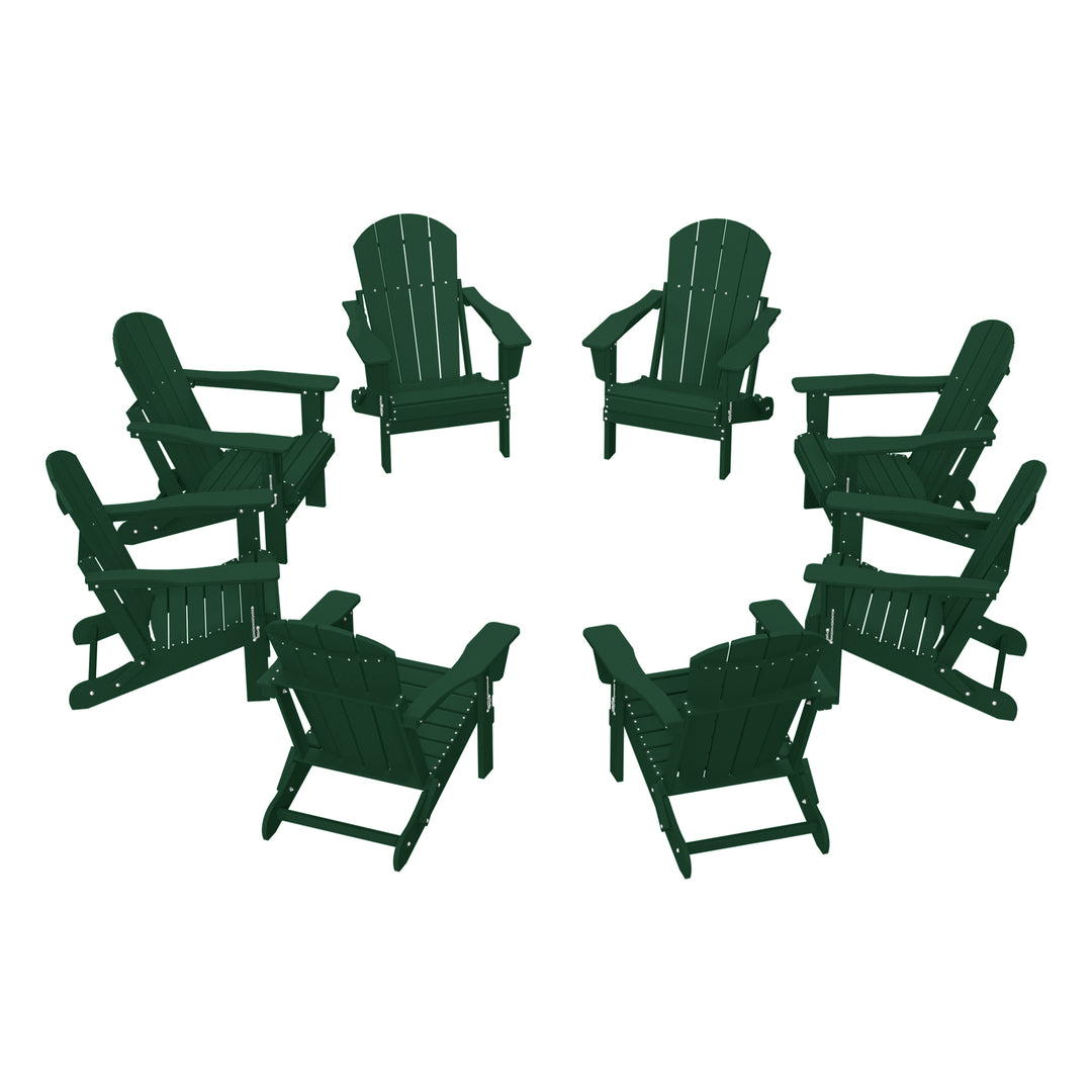 Malibu Outdoor Folding Poly Adirondack Chair (Set of 8)