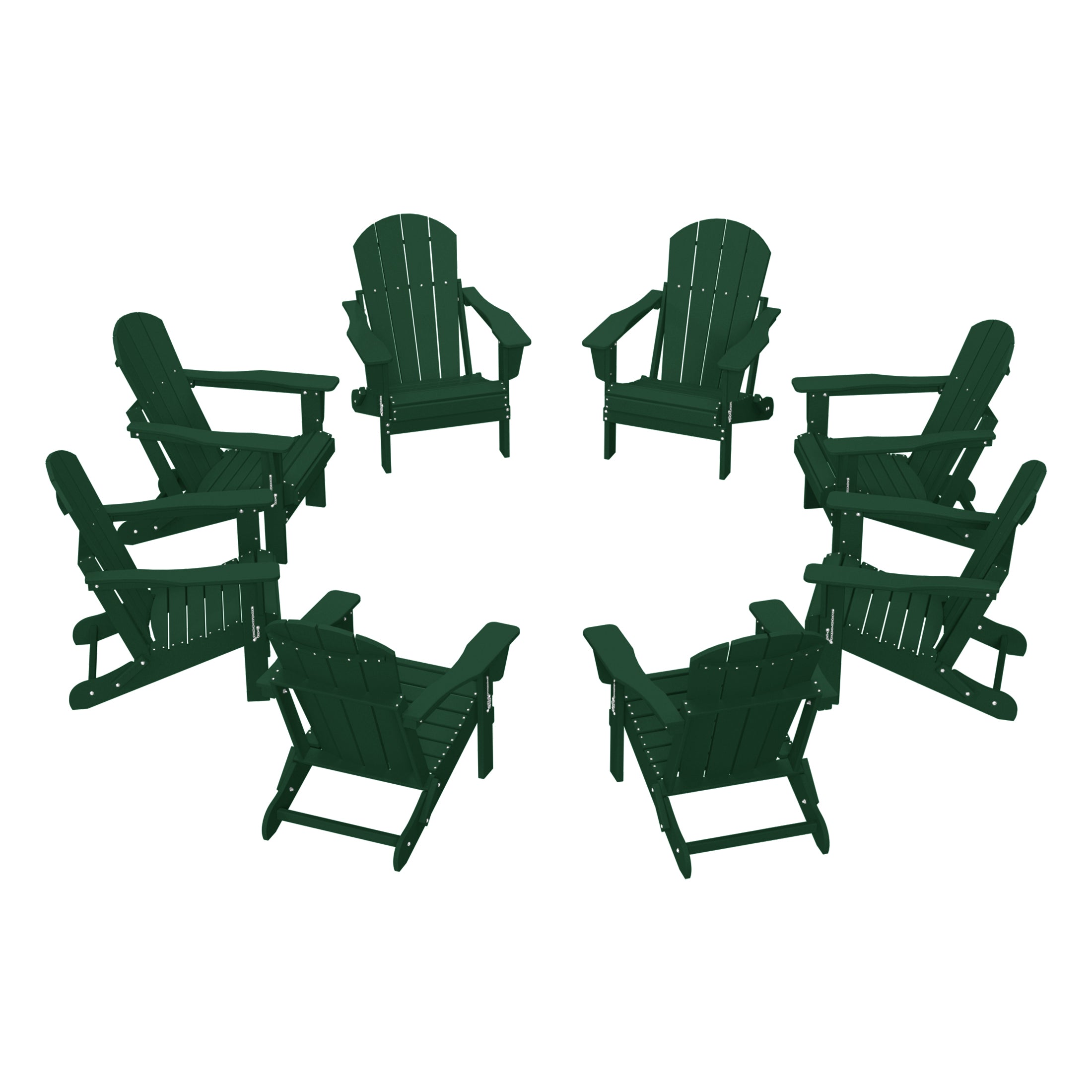 Malibu Outdoor Folding Poly Adirondack Chair (Set of 8)