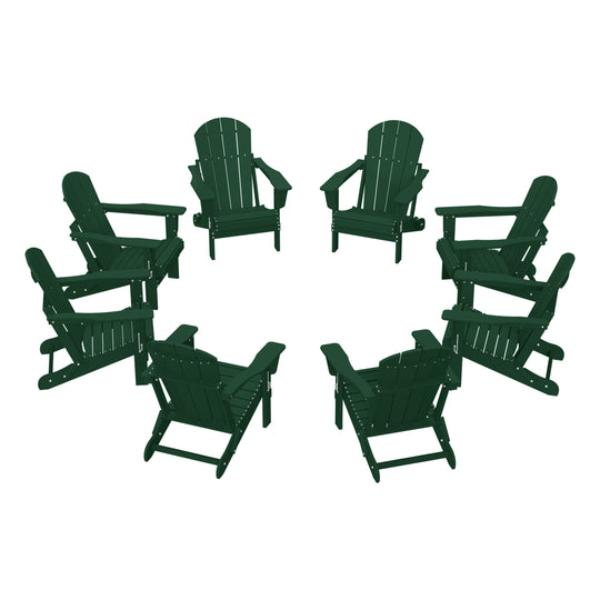 Malibu Outdoor Folding Poly Adirondack Chair (Set of 8)