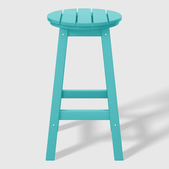 Malibu 24" HDPE Outdoor Patio Round Counter Height Bar Stool (Set of 2)