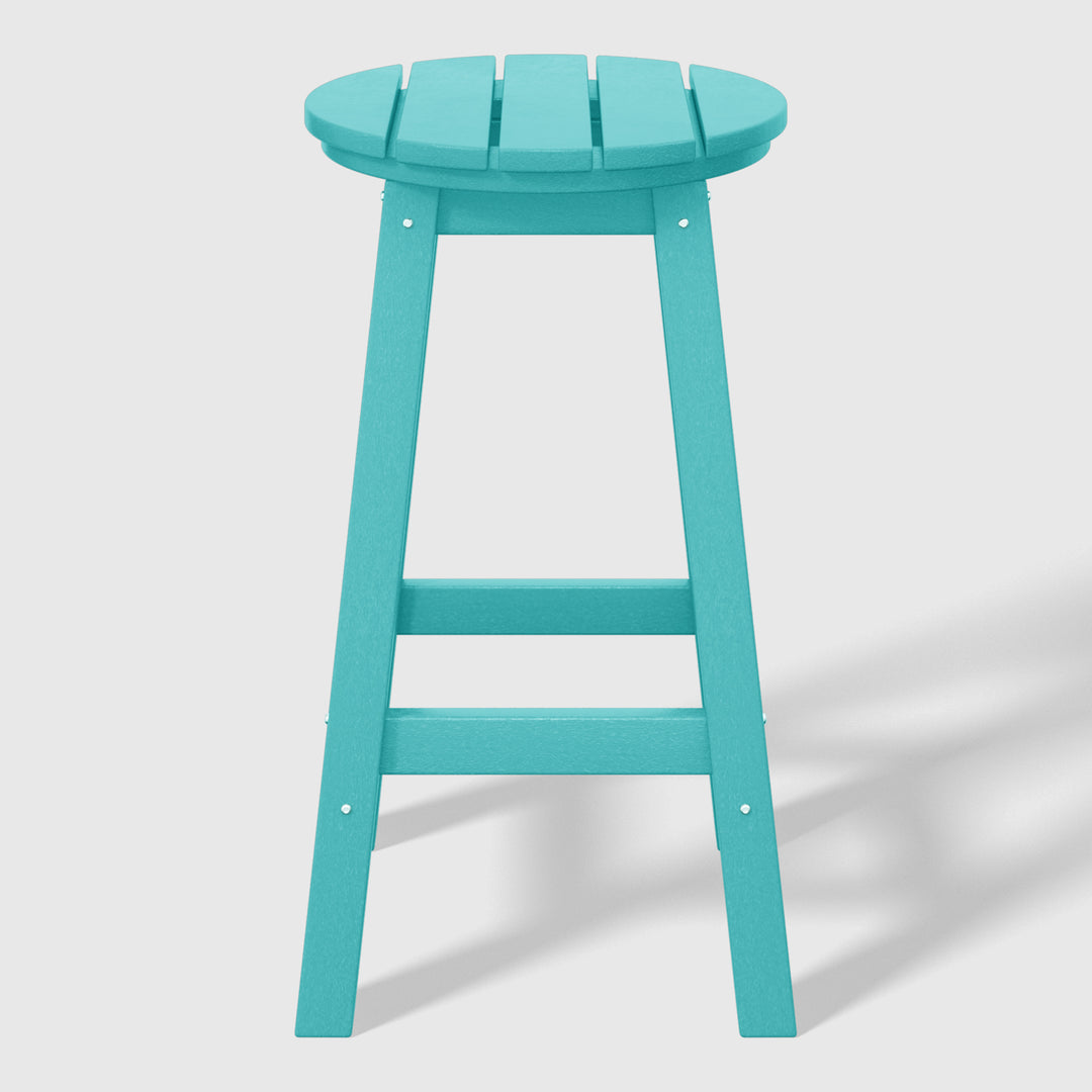 Malibu 24" HDPE Outdoor Patio Round Counter Height Bar Stool