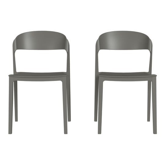 Playa Outdoor Modern Stackable Plastic Patio Bistro Dining Side Chairs (Set of 2)
