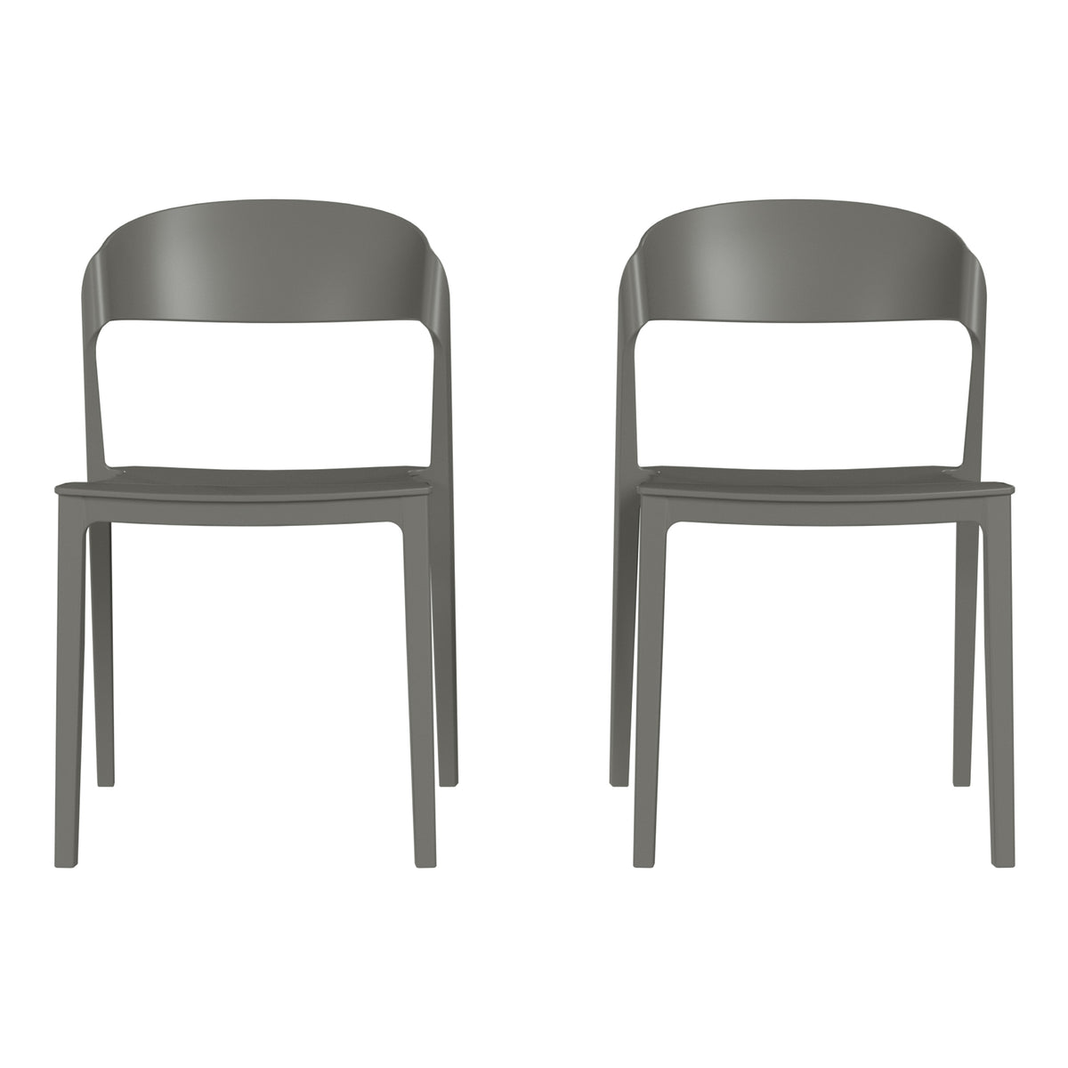 Playa Outdoor Modern Stackable Plastic Patio Bistro Dining Side Chairs (Set of 2)