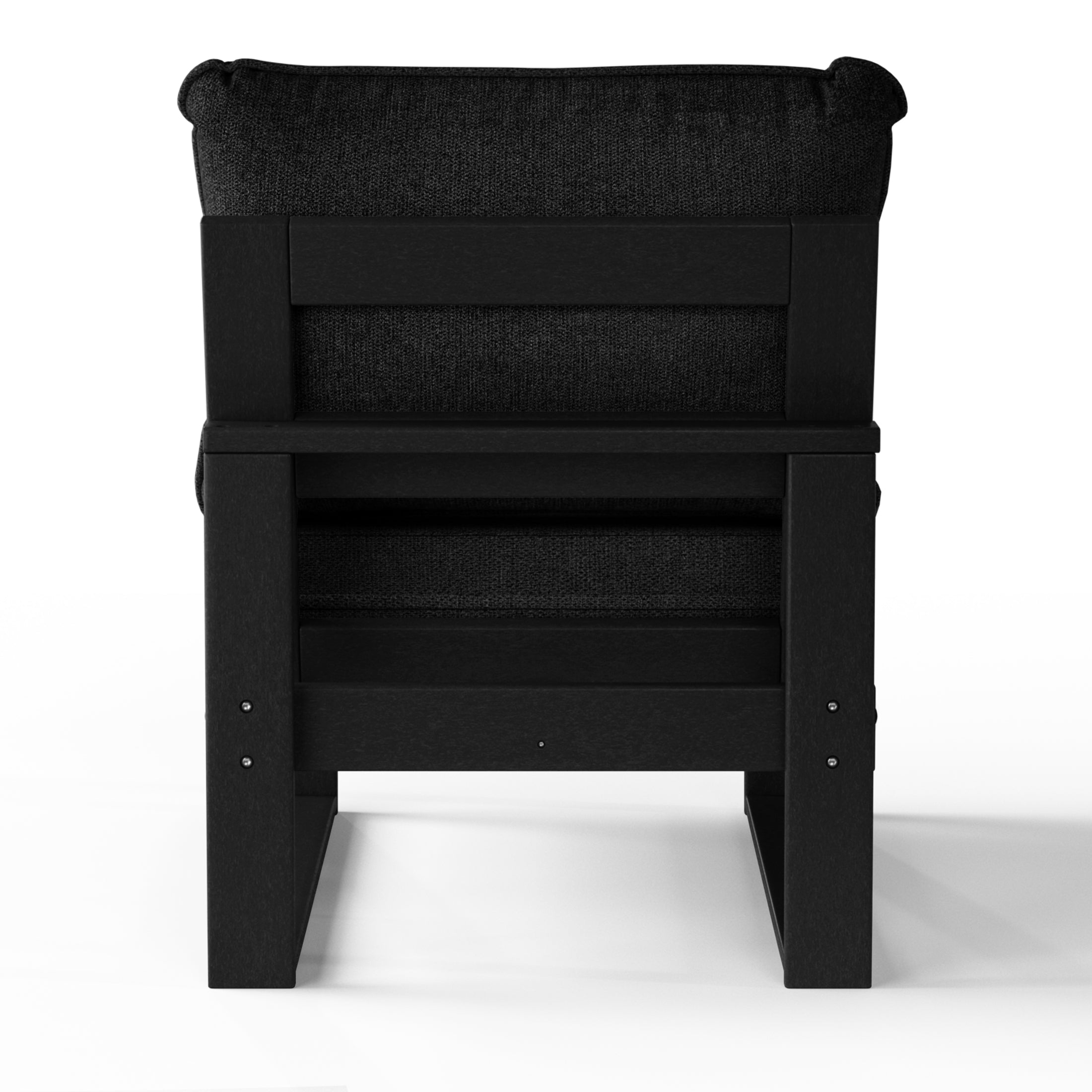 Montara Outdoor HDPE Sectional Armless Chair with Water-Proof Patio Cushions