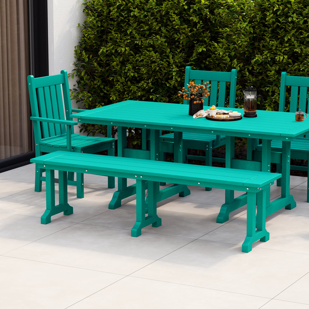 Malibu 65" Outdoor Patio Trestle Dining Bench