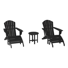Dylan Outdoor Adirondack Chair With Ottoman And Side Table 5-Piece Set