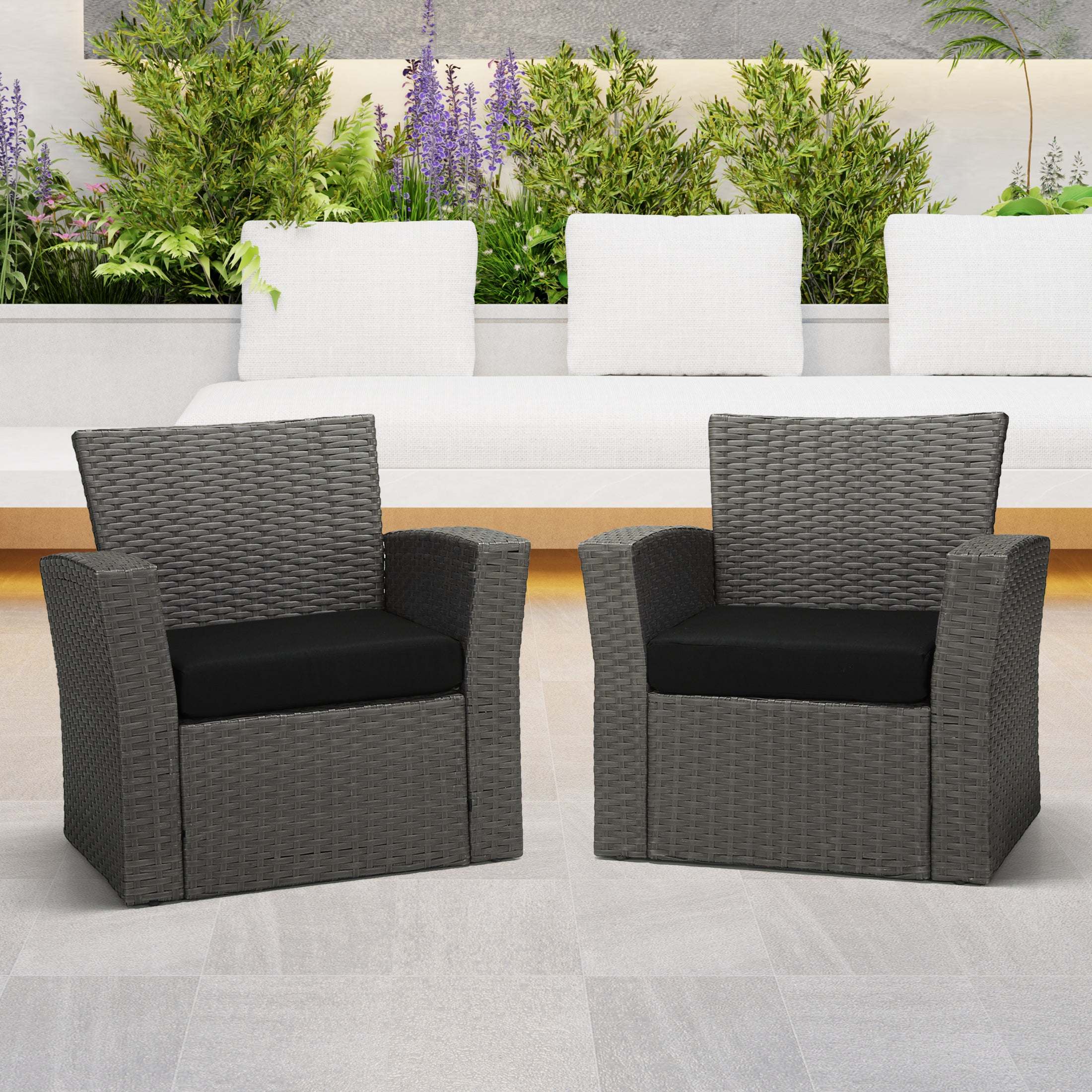 Solace Outdoor Patio Furniture Seat Chair Square Cushions Set of 2, 20" x 19"