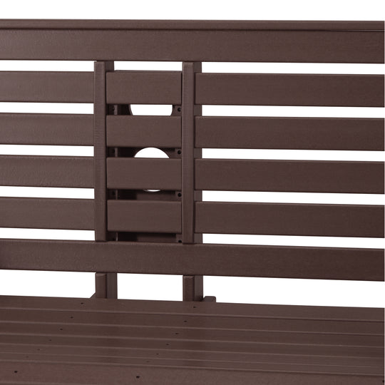 St Charles Outdoor HDPE 54" Front Hanging Porch Swing Bench With Cupholders