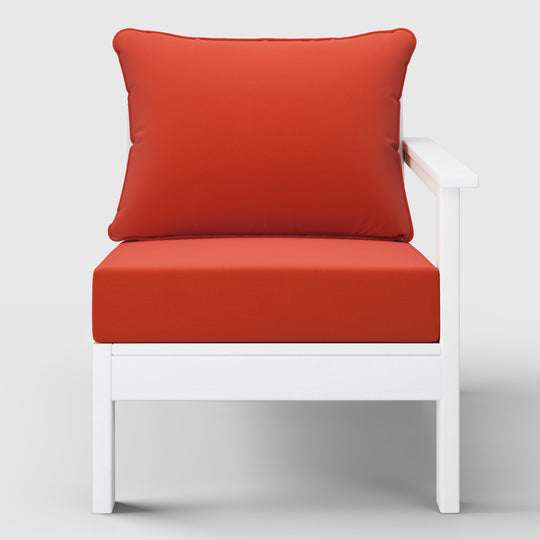 Avalon Outdoor Patio HDPE Right Arm Sectional Corner Club Chair with Patio Cushions