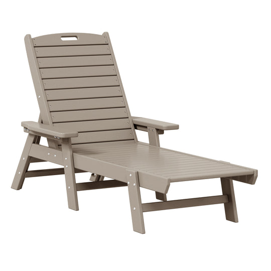 Malibu Poly Reclining Chaise Lounge Set With Table