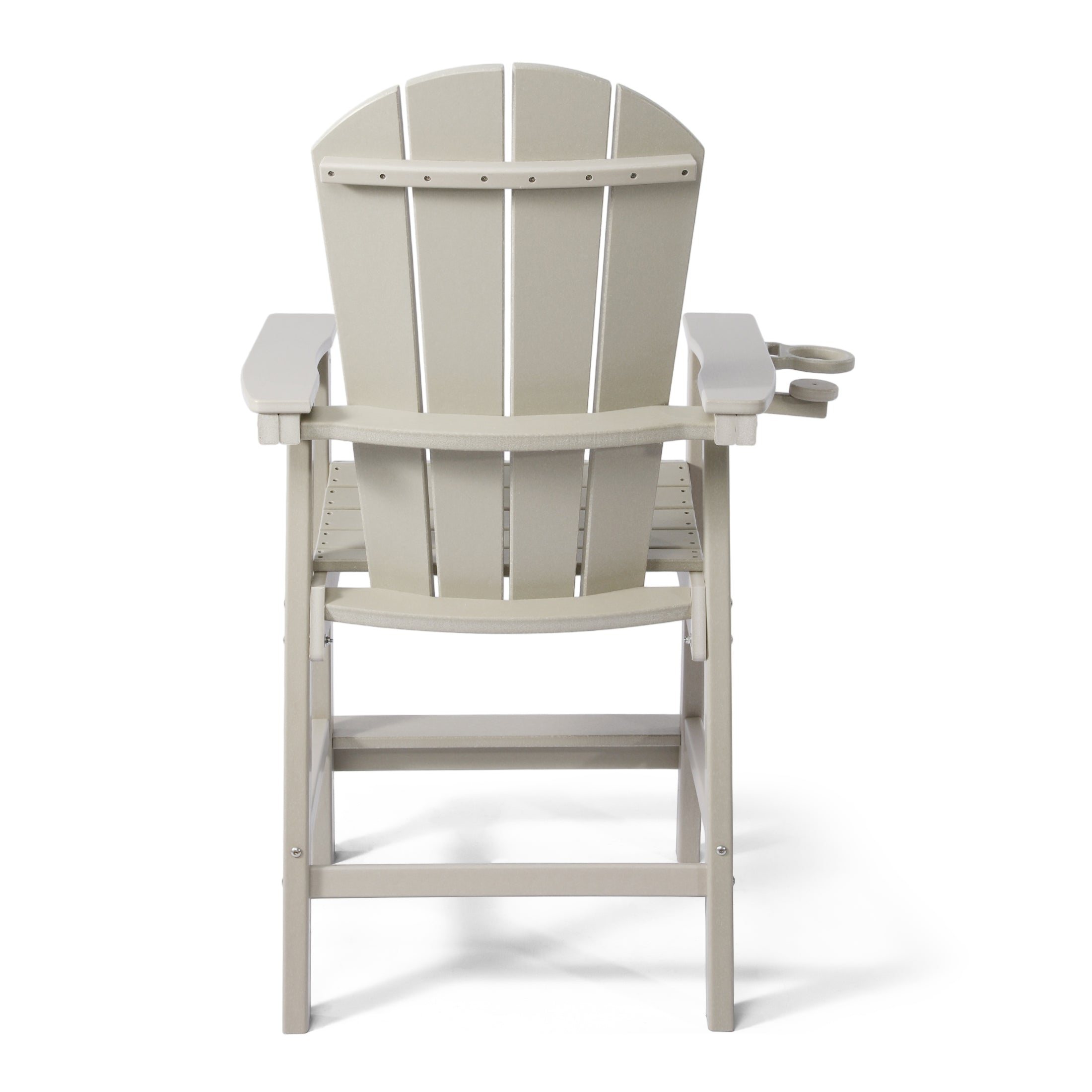 Malibu Outdoor HDPE  Tall Adirondack Counter Height Bar Chair With Cup Holder