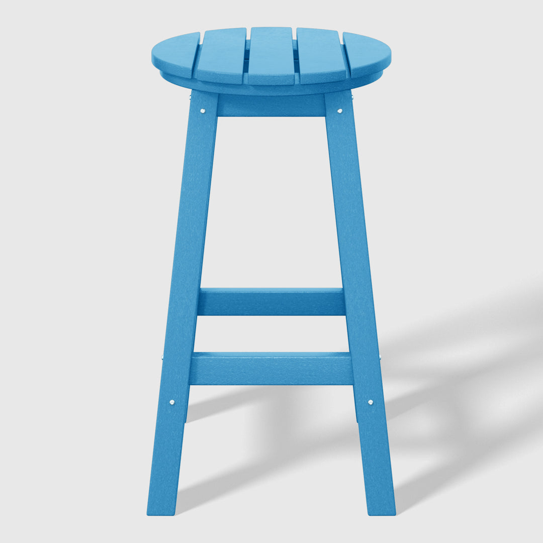 Malibu 24" HDPE Outdoor Patio Round Counter Height Bar Stool