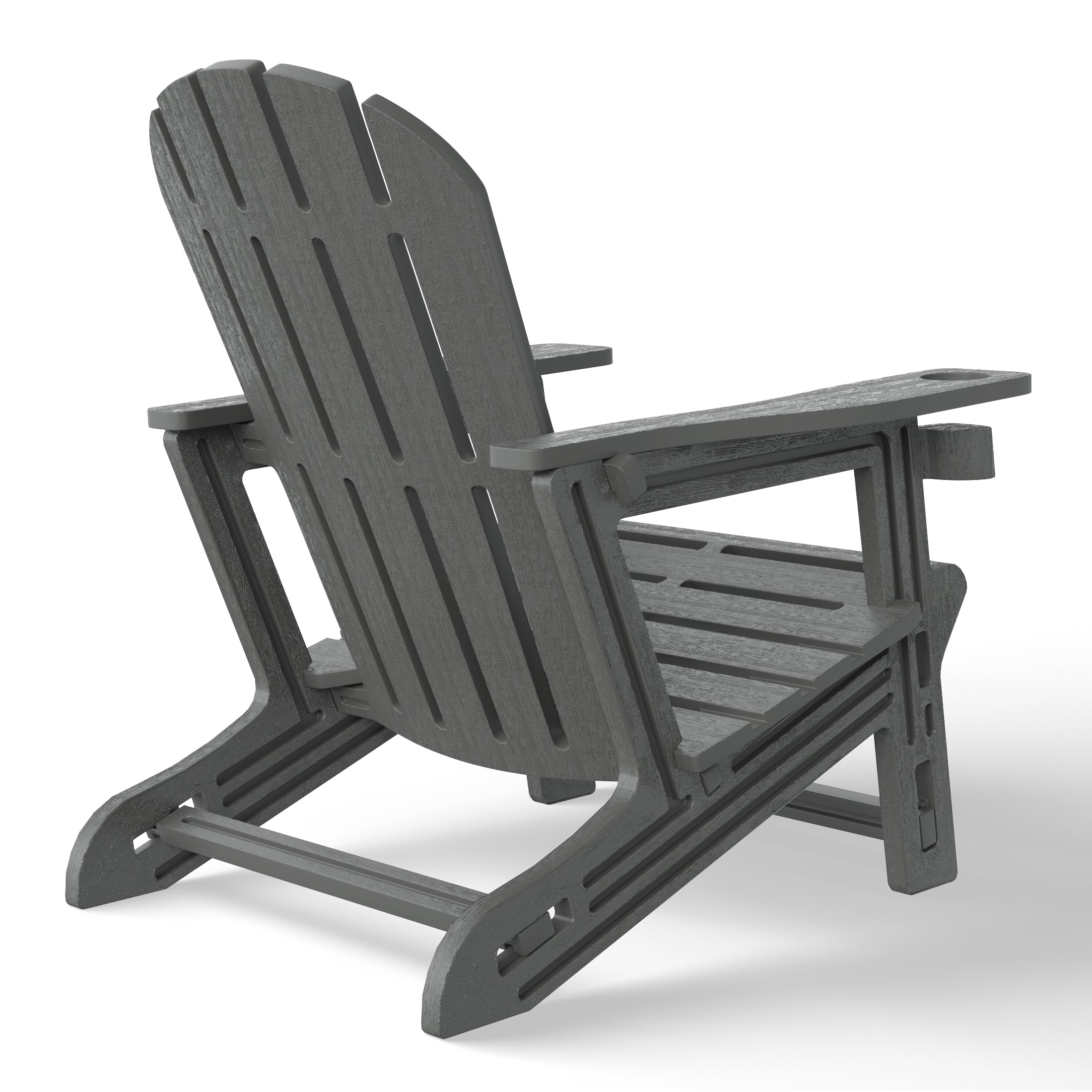 Azura Tool-Free Assembly Outdoor Patio HDPE Plastic Adirondack Chair with Cup Holder