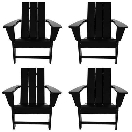 Ashore Modern Outdoor Folding Adirondack Chair (Set of 4)