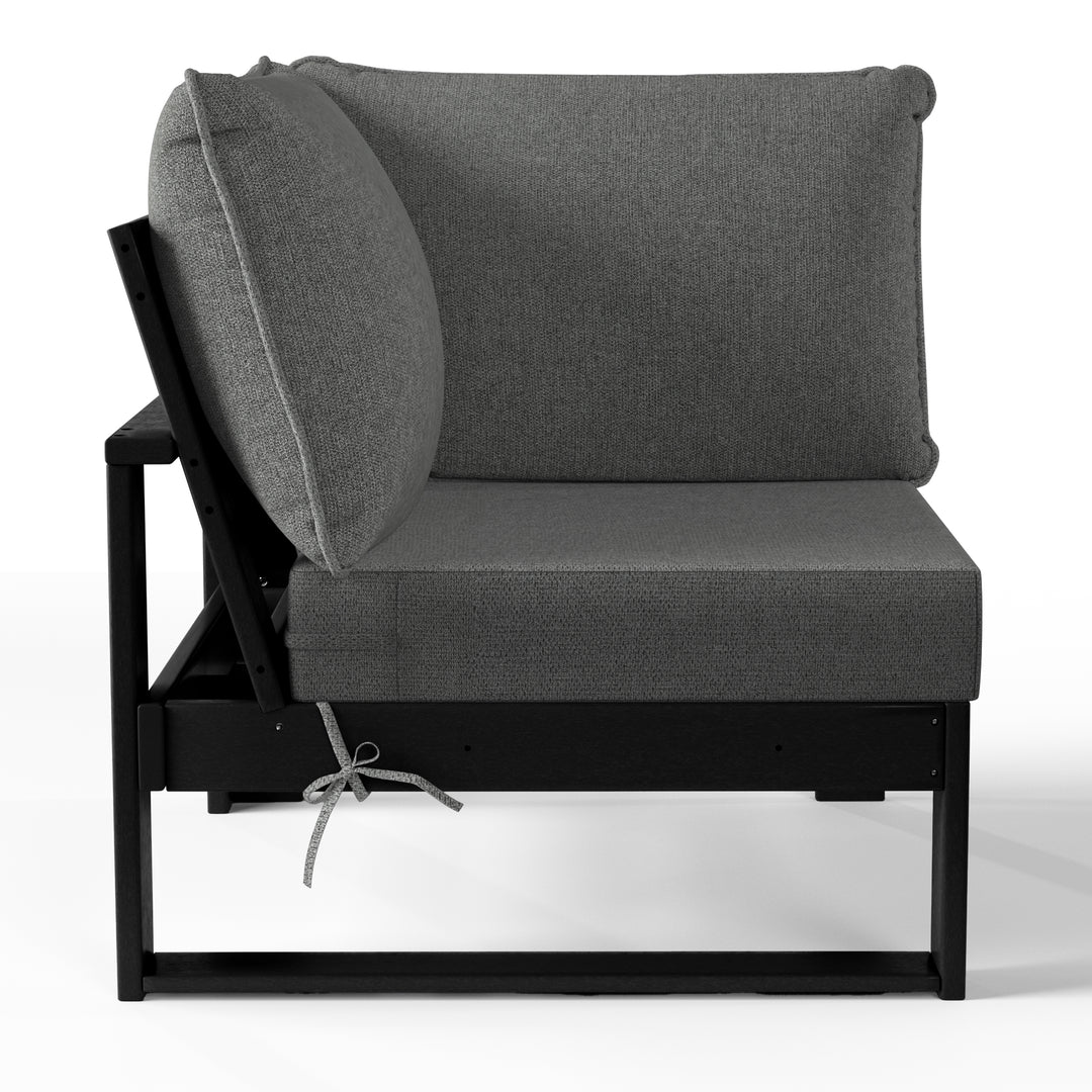 Outdoor HDPE Sectional Corner Sofa Seat with Water-Proof Cushions