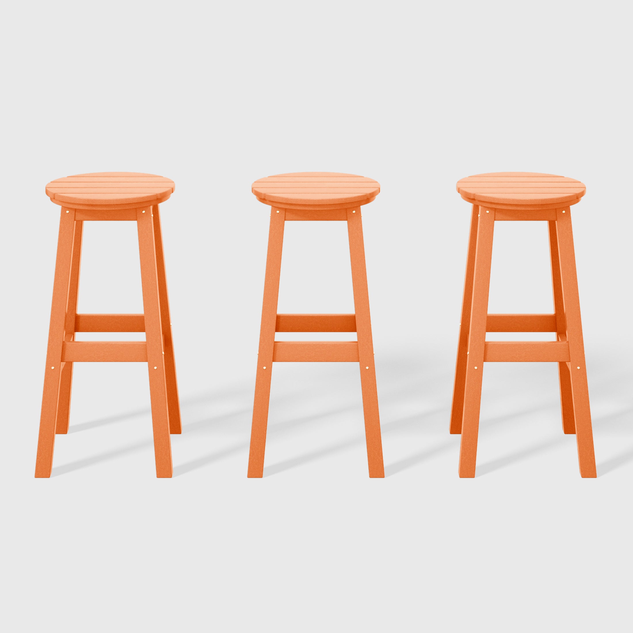 Malibu 29" HDPE Outdoor Patio Round Bar Stool Set of 3