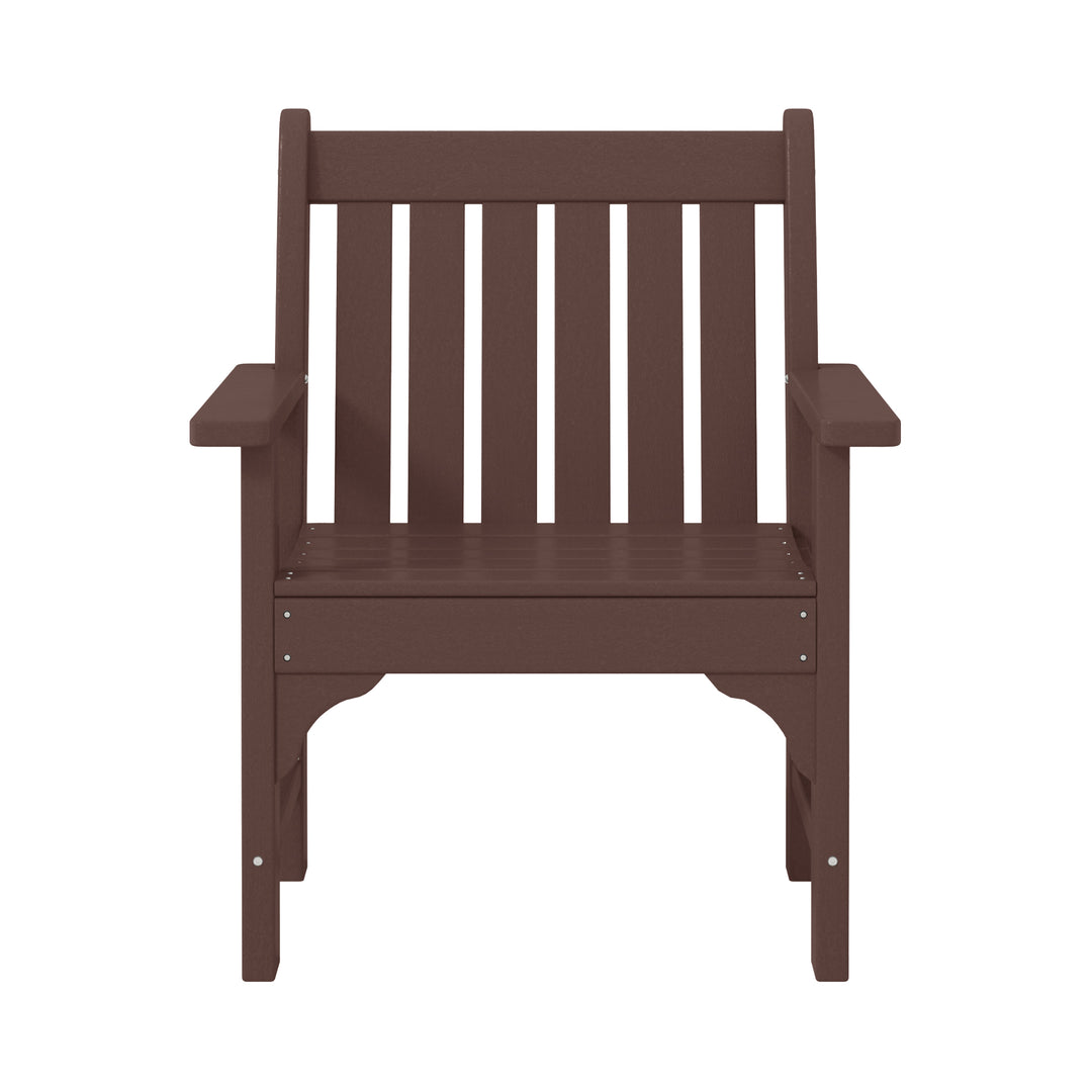 Malibu Outdoor Patio 3-Piece HDPE Adirondack Garden Chairs with Square Adirondack Side Table Set