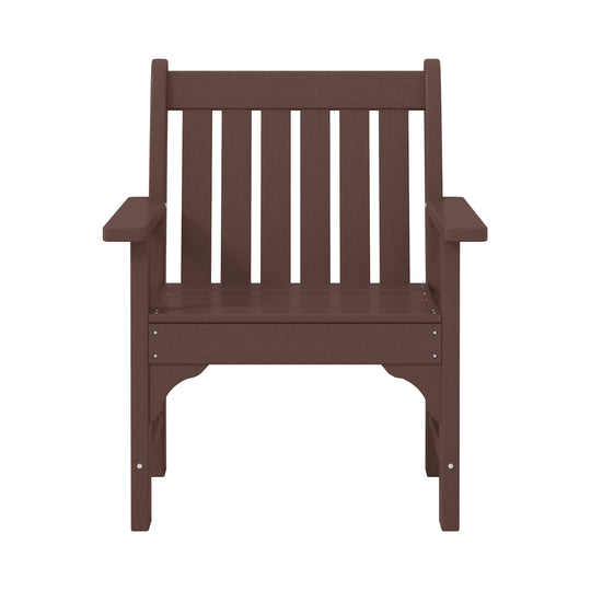 Malibu Outdoor Patio 3-Piece HDPE Adirondack Garden Chairs with Square Adirondack Side Table Set