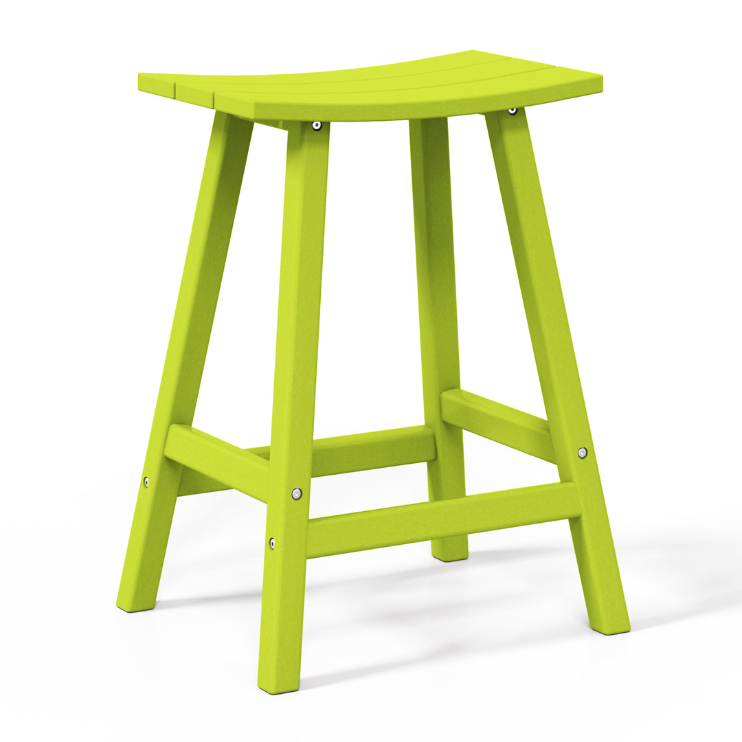 Malibu 2 piece set of 24" height Outdoor / Patio Saddle bar stools