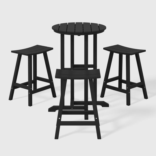 Malibu Outdoor Patio Counter Height Bar Stools Bistro Bar Table 4-Piece Set