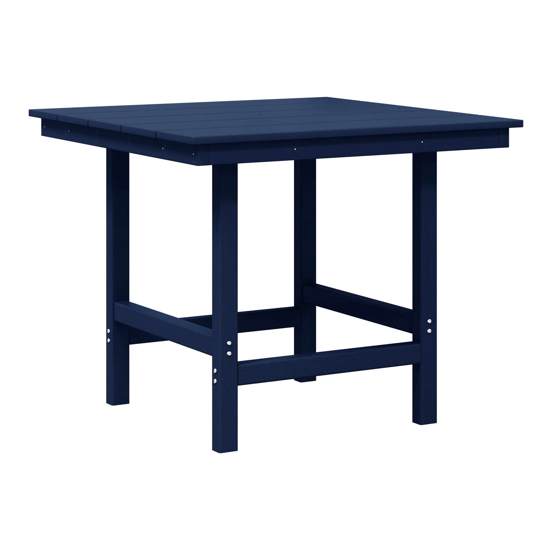 Ashore Outdoor HDPE 36" Square Patio Dining Table with Umbrella Hole