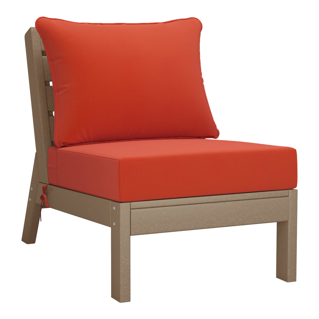 Avalon Outdoor Patio HDPE Sectional Sofa with Patio Cushions