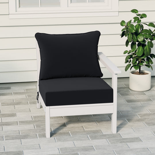 Avalon Outdoor Patio HDPE Right Arm Sectional Corner Club Chair with Patio Cushions