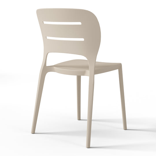 Playa Outdoor Modern Stackable Plastic Patio Dining Side Chairs (Set of 2)