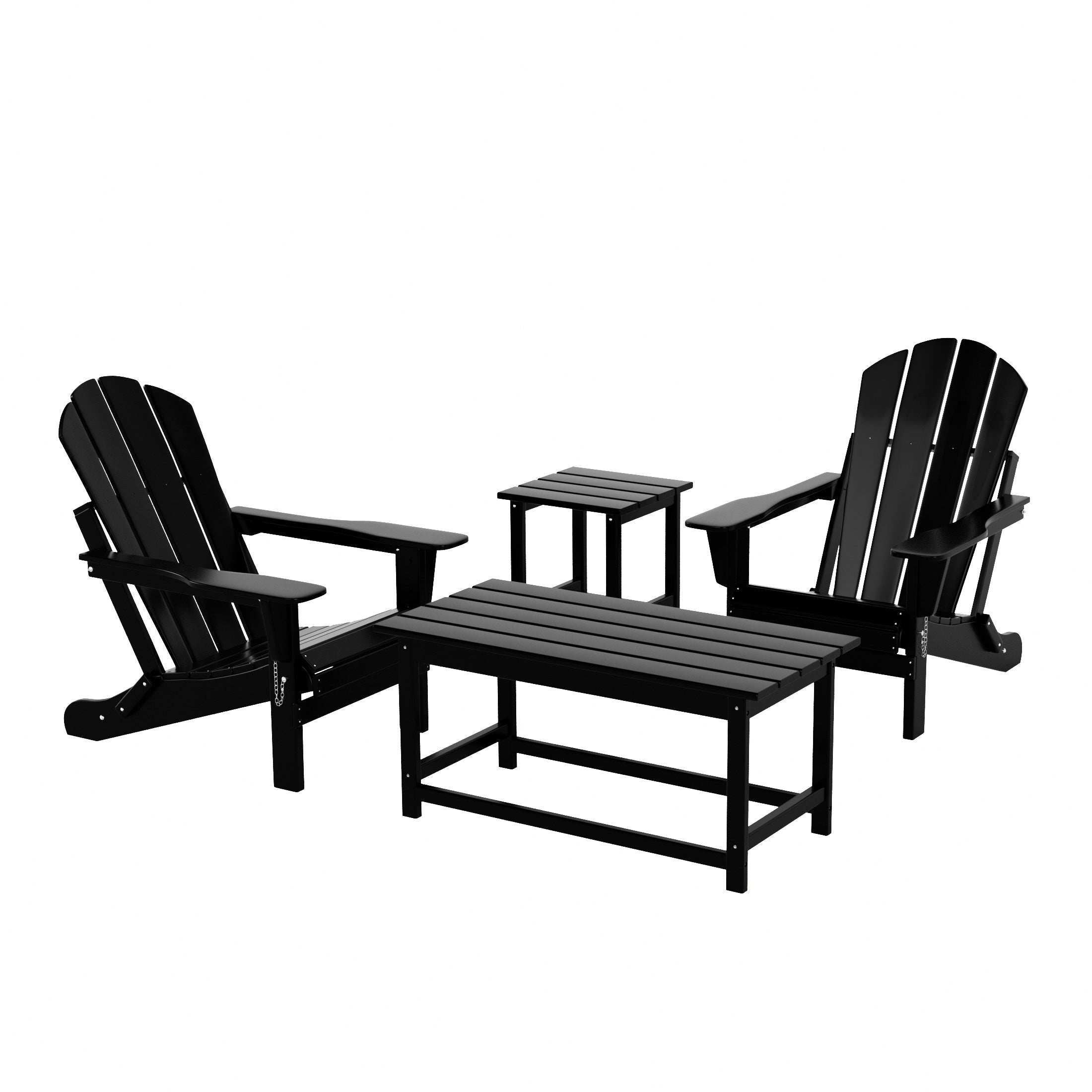 Malibu 4-Piece set Outdoor / Patio Poly Adirondack chairs with a Coffee and a side table ( 2 seater )