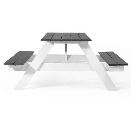 Greenville Outdoor 70" HDPE Plastic Picnic Table Bench With Umbrella Hole
