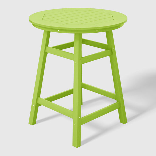 Malibu 5-Piece HDPE Outdoor Patio Dining Bar Bistro Table Set with Counter High Round Bar Stools