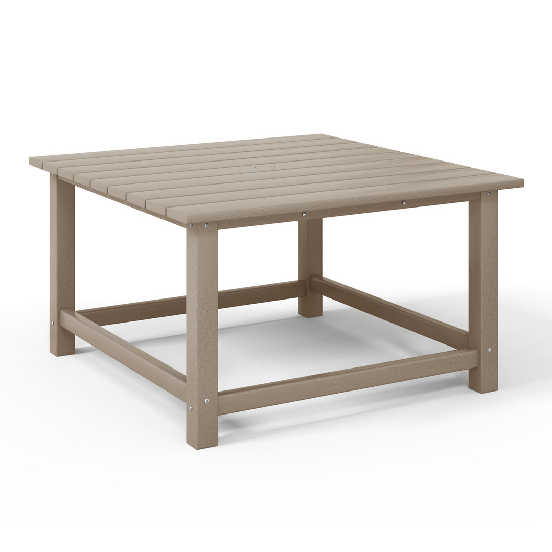 Malibu Low Outdoor HDPE Square Patio Coffee Table