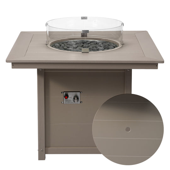 Helios Modern Outdoor Patio Propane 42" Square Fire Pit Table