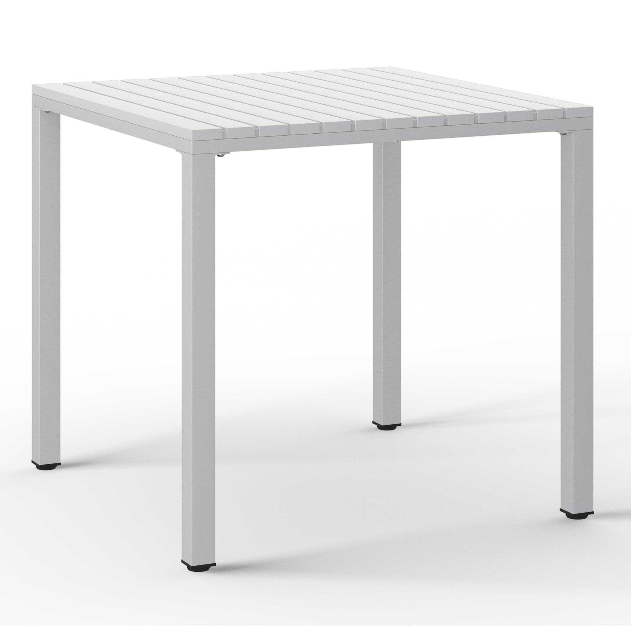 Playa 5-Piece Outdoor Metal Frame Dining Table Patio Set with Stackable Patio Dining Chairs