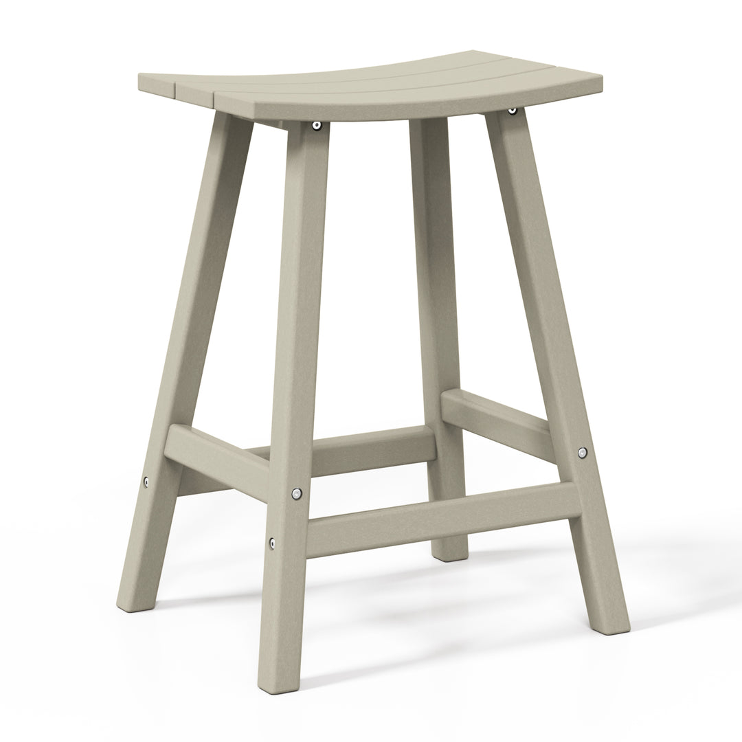 Malibu 2 piece set of 24" height Outdoor / Patio Saddle bar stools