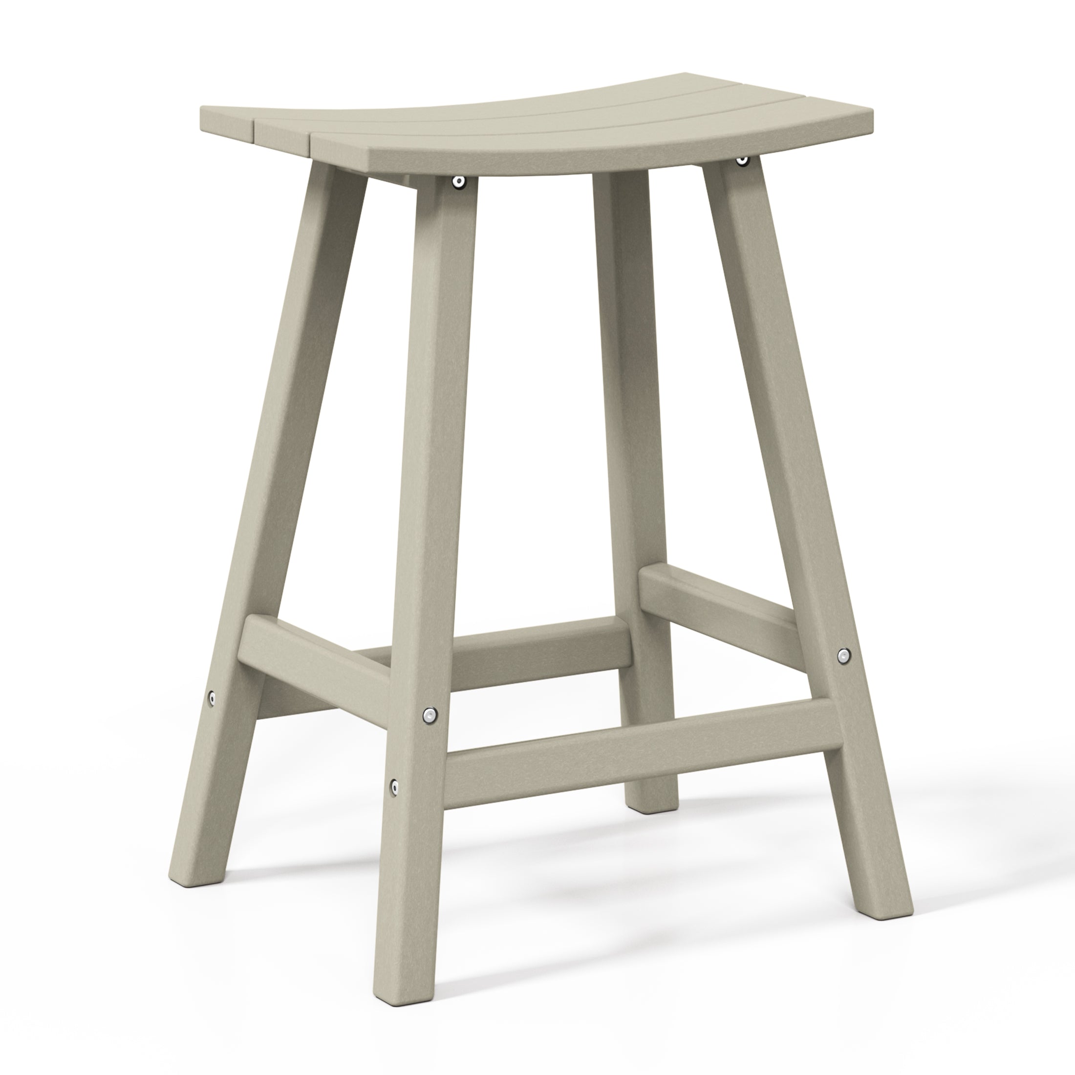 Malibu 24" HDPE Outdoor Patio Counter Height Bar Stools (Set of 2)