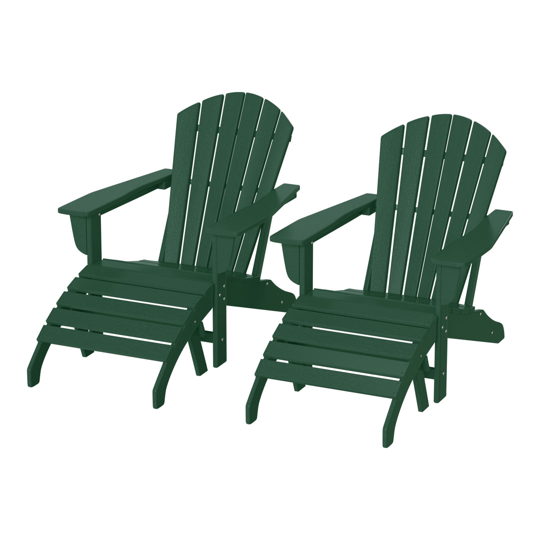 Dylan Outdoor Adirondack Chair With Ottoman 4-Piece Set